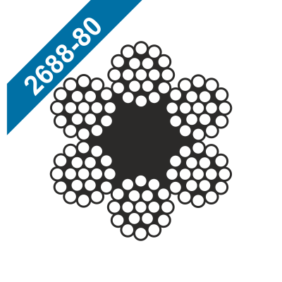 Канат стальной ГОСТ 2688-80 двойной свивки ЛК-Рх19 (1+6+6/6)+1oc 252м